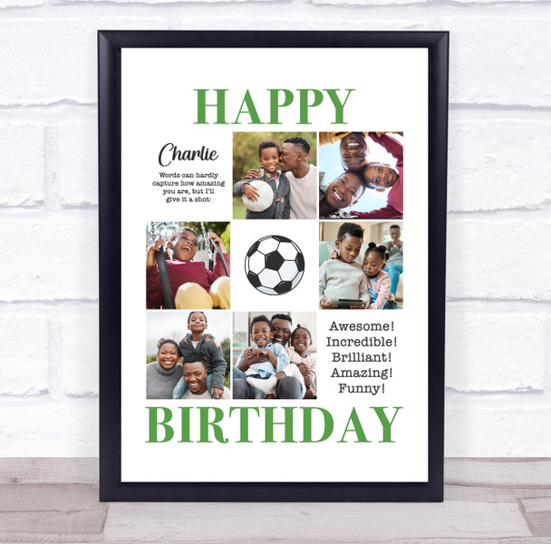 Photo Collage Kids Boys Birthday Custom Gift 6-Photo Football Print Or Canvas Photo Collage Kids Boys Birthday Custom Gift 6-Photo Football Print Or Canvas