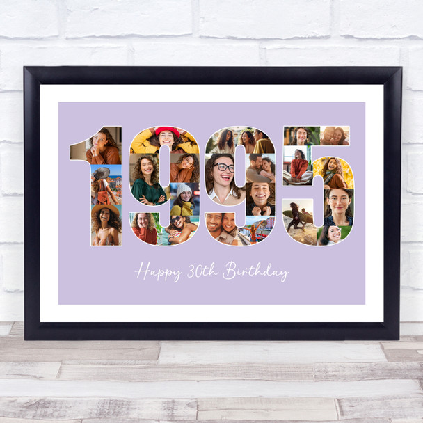Photo Collage Purple Birthday Gift For Her 22-Photo Year 1995 Print Or Canvas