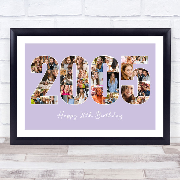 Photo Collage Purple Birthday Gift For Her 33-Photo Year 2005 Print Or Canvas Photo Collage Purple Birthday Gift For Her 33-Photo Year 2005 Print Or Canvas
