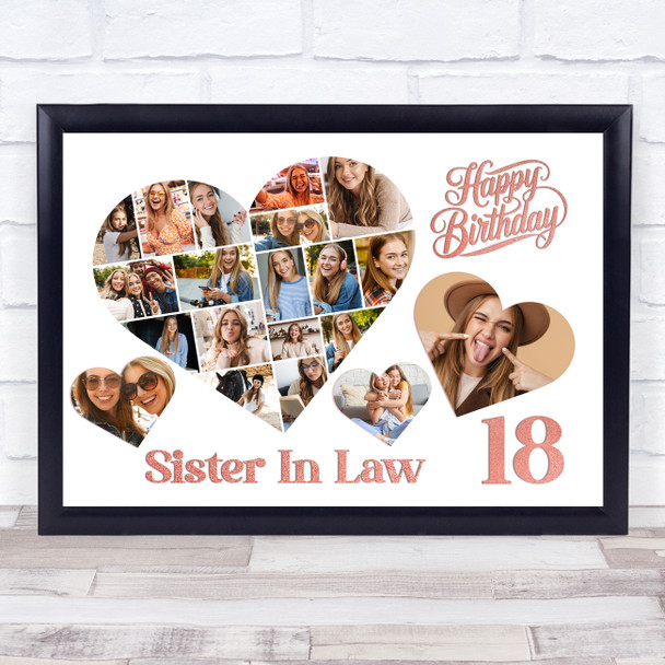 Photo Collage 18th Birthday Gift For Sister-In-Law 20-Photo s Print Or Canvas