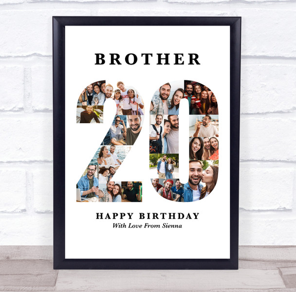 Photo Collage 20th Birthday 20-Photo Birthday Gift For Him 20 Print Or Canvas