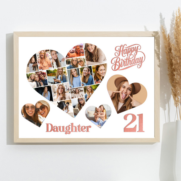 Photo Collage 21st Birthday Gift For Daughter 20-Photo s Pink Print Or Canvas Photo Collage 21st Birthday Gift For Daughter 20-Photo s Pink Print Or Canvas