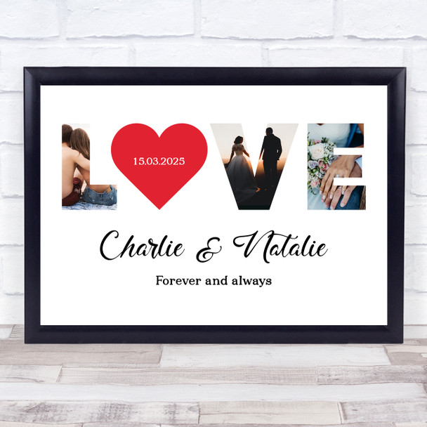 Photo Collage Wedding Anniversary Gift 3-Photo Love Red Heart Print Or Canvas Photo Collage Wedding Anniversary Gift 3-Photo Love Red Heart Print Or Canvas