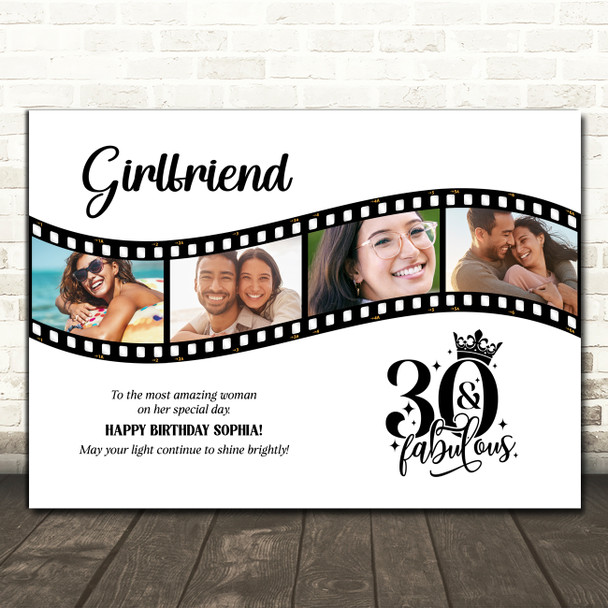 Photo Collage 30th Birthday Gift For Girlfriend 4-Photo Film Print Or Canvas Photo Collage 30th Birthday Gift For Girlfriend 4-Photo Film Print Or Canvas