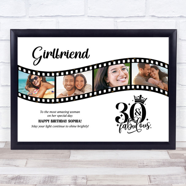 Photo Collage 30th Birthday Gift For Girlfriend 4-Photo Film Print Or Canvas Photo Collage 30th Birthday Gift For Girlfriend 4-Photo Film Print Or Canvas