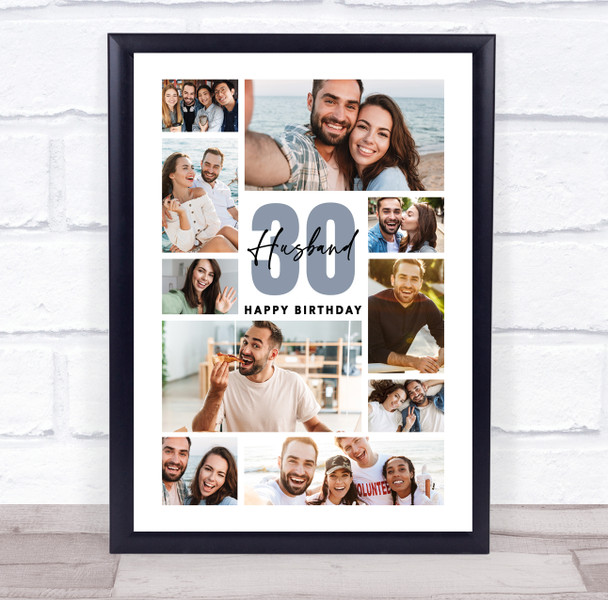 Photo Collage 30th Birthday Custom Gift For Husband 10-Photo Print Or Canvas Photo Collage 30th Birthday Custom Gift For Husband 10-Photo Print Or Canvas