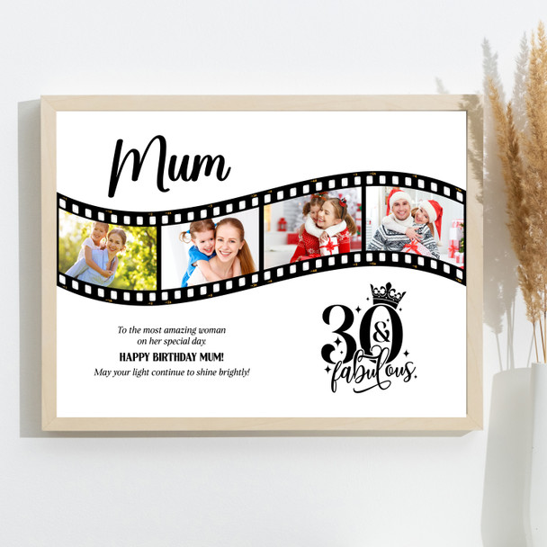 Photo Collage 30th Birthday Gift For Mum 4-Photo Camera Film Print Or Canvas Photo Collage 30th Birthday Gift For Mum 4-Photo Camera Film Print Or Canvas