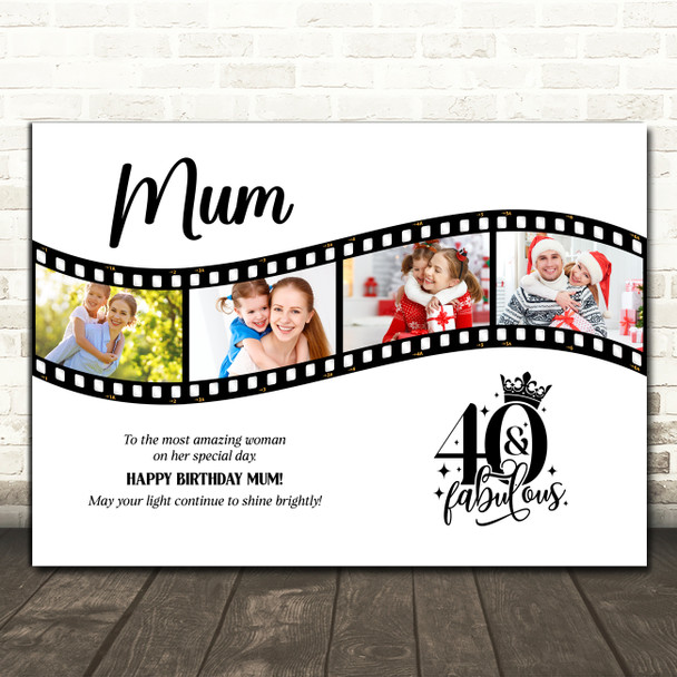 Photo Collage 40th Birthday Gift For Mum 4-Photo Camera Film Print Or Canvas Photo Collage 40th Birthday Gift For Mum 4-Photo Camera Film Print Or Canvas