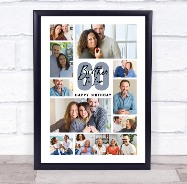 Photo Collage 60th Birthday Gift For Brother-In-Law 10-Photo Print Or Canvas