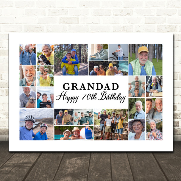 Photo Collage 70th Birthday Custom Gift For Grandad 22-Photo Print Or Canvas