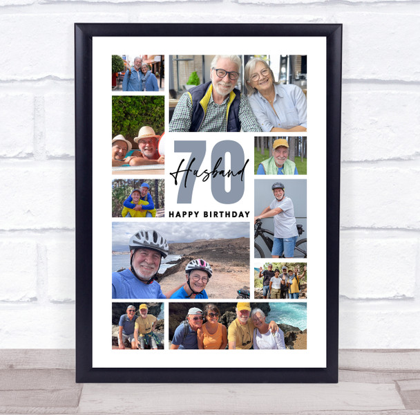 Photo Collage 70th Birthday Custom Gift For Husband 10-Photo Print Or Canvas Photo Collage 70th Birthday Custom Gift For Husband 10-Photo Print Or Canvas