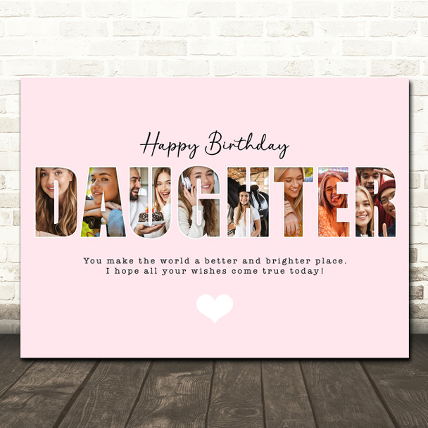 Photo Collage Pink 8-Photo Birthday Custom Gift For Daughter Print Or Canvas Photo Collage Pink 8-Photo Birthday Custom Gift For Daughter Print Or Canvas