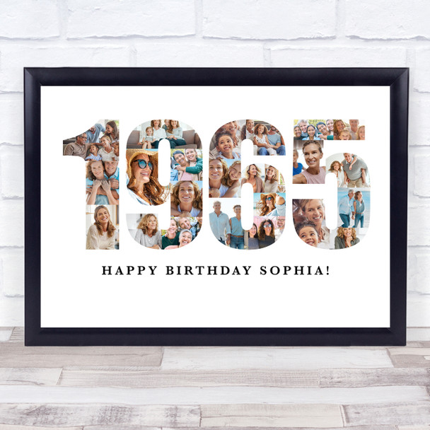 Photo Collage White Birthday Gift For Her 24-Photo Year 1965 Print Or Canvas
