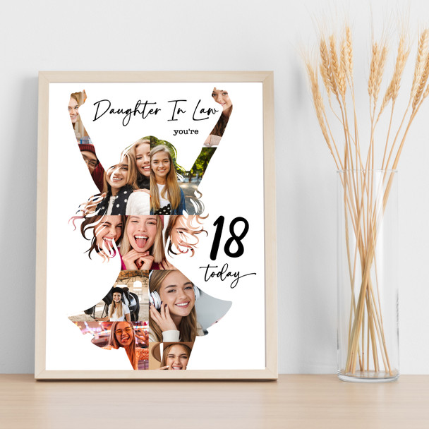 Photo Collage 18th Birthday Gift For Daughter-In-Law 9-Photo Print Or Canvas