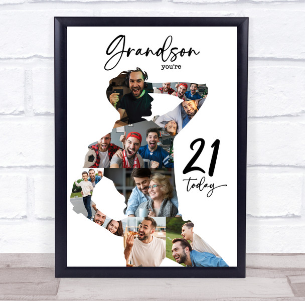 Photo Collage 21st Birthday Custom Gift For Grandson 9-Photo Print Or Canvas Photo Collage 21st Birthday Custom Gift For Grandson 9-Photo Print Or Canvas