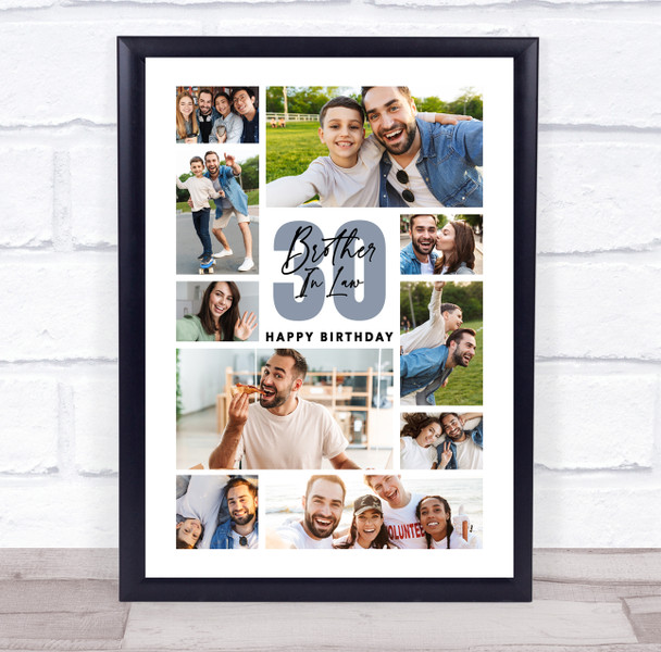 Photo Collage 30th Birthday Gift For Brother-In-Law 10-Photo Print Or Canvas Photo Collage 30th Birthday Gift For Brother-In-Law 10-Photo Print Or Canvas