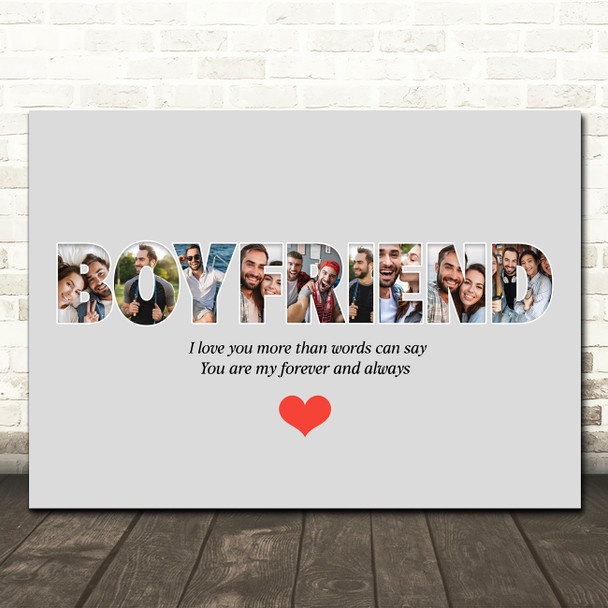 Photo Collage 9-Photo Custom Gift For Boyfriend Any Occasion Print Or Canvas