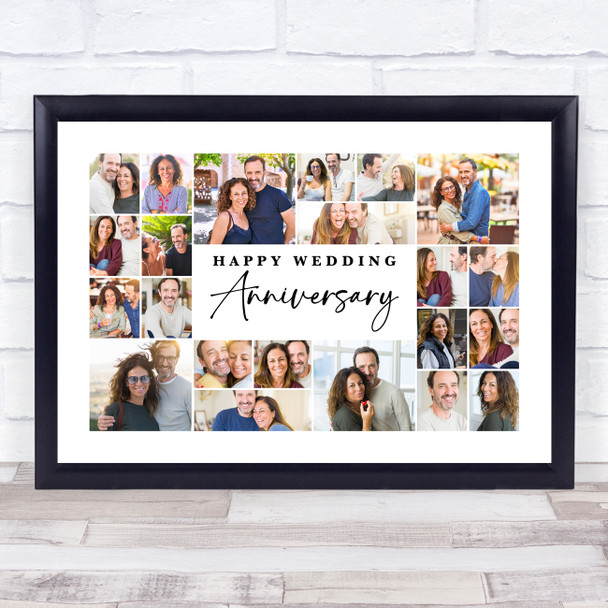 Photo Collage Wedding Anniversary Custom Gift 22-Photo White Print Or Canvas