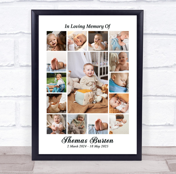 Photo Collage Kids Memorial Custom Gift For Anyone 15-Photo Print Or Canvas