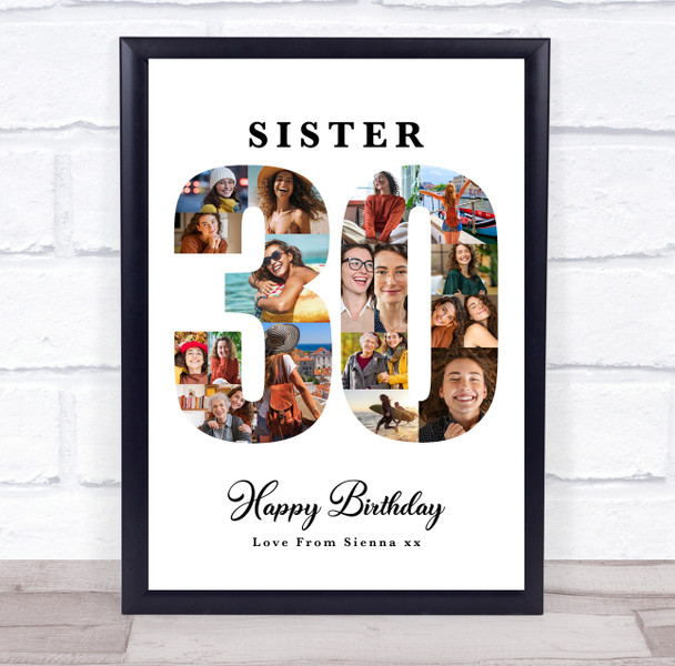Photo Collage 30th Birthday Custom Gift For Her 18-Photo 30 Print Or Canvas Photo Collage 30th Birthday Custom Gift For Her 18-Photo 30 Print Or Canvas