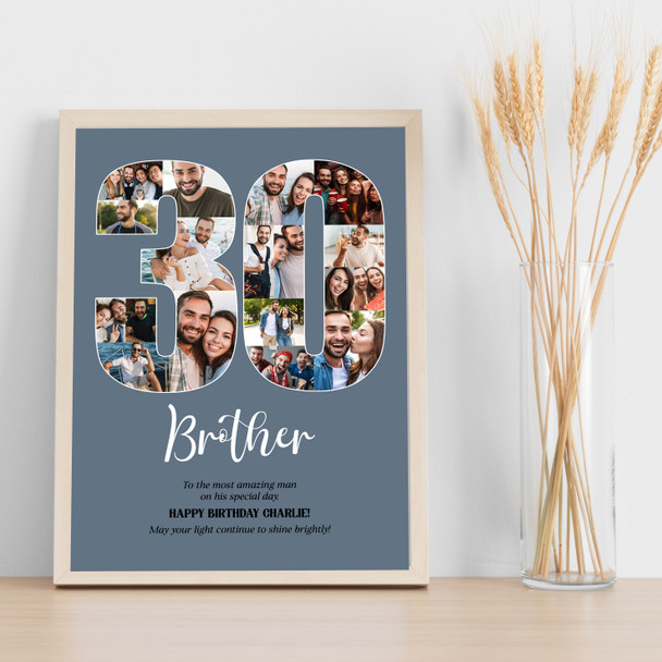 Photo Collage 30th Birthday Custom Gift For Him 18-Photo 30 Print Or Canvas