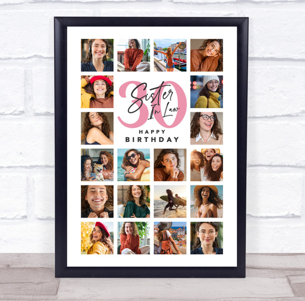 Photo Collage 30th Birthday Gift For Sister-In-Law 20-Photo Print Or Canvas Photo Collage 30th Birthday Gift For Sister-In-Law 20-Photo Print Or Canvas