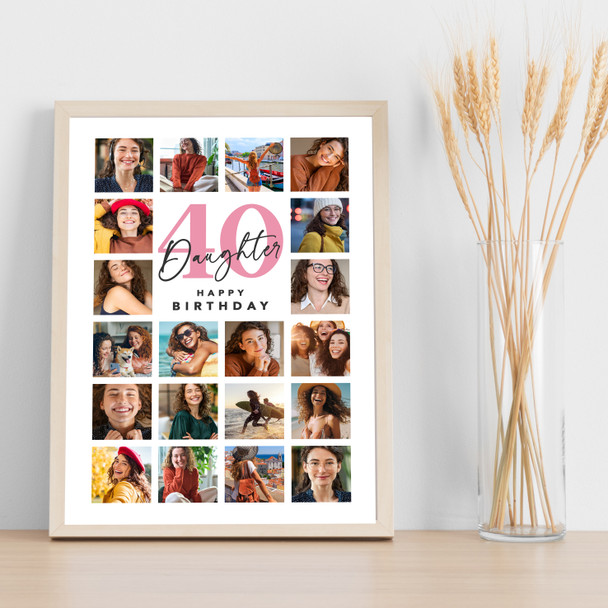 Photo Collage 40th Birthday Gift For Cousin 20-Photo Female Print Or Canvas Photo Collage 40th Birthday Gift For Cousin 20-Photo Female Print Or Canvas