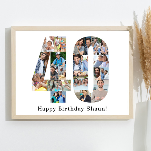 Photo Collage 40th Birthday Custom Gift For Him 19-Photo 40 Print Or Canvas Photo Collage 40th Birthday Custom Gift For Him 19-Photo 40 Print Or Canvas