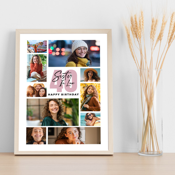 Photo Collage 40th Birthday Gift For Sister-In-Law 10-Photo Print Or Canvas Photo Collage 40th Birthday Gift For Sister-In-Law 10-Photo Print Or Canvas