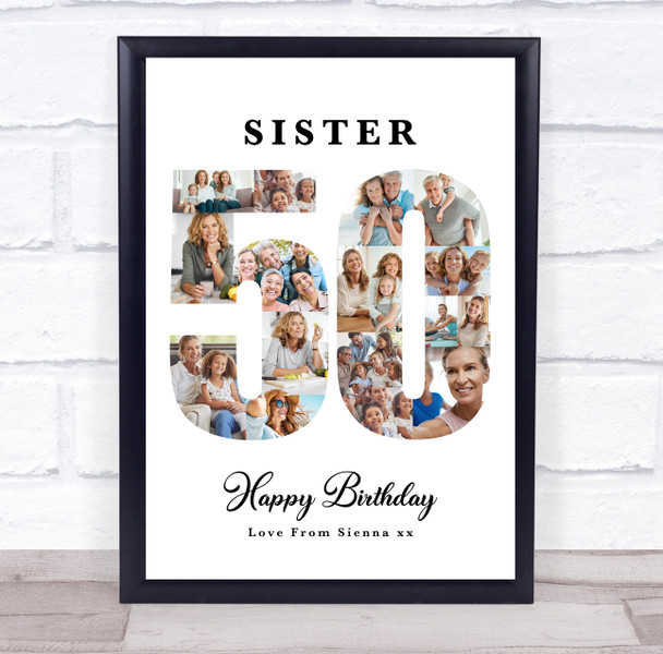 Photo Collage 50th Birthday Gift For Her 17-Photo Number 50 Print Or Canvas Photo Collage 50th Birthday Gift For Her 17-Photo Number 50 Print Or Canvas