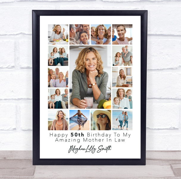 Photo Collage 50th Birthday Gift For Mother-In-Law 15-Photo Print Or Canvas Photo Collage 50th Birthday Gift For Mother-In-Law 15-Photo Print Or Canvas