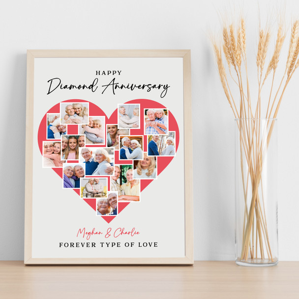 Photo Collage Diamond 60th Wedding Anniversary Gift 16-Photo Red Print Or Canvas Photo Collage Diamond 60th Wedding Anniversary Gift 16-Photo Red Print Or Canvas