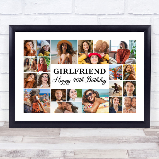 Photo Collage 40th Birthday Custom Gift For Girlfriend 22-Photo Print Or Canvas Photo Collage 40th Birthday Custom Gift For Girlfriend 22-Photo Print Or Canvas