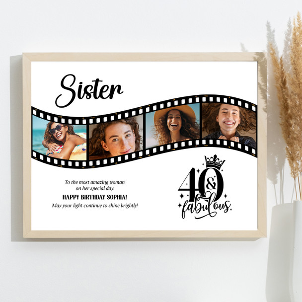 Photo Collage 40th Birthday Gift For Sister 4-Photo Camera Film Print Or Canvas Photo Collage 40th Birthday Gift For Sister 4-Photo Camera Film Print Or Canvas