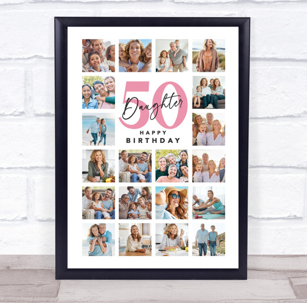 Photo Collage 50th Birthday Gift For Daughter 20-Photo Portrait Print Or Canvas Photo Collage 50th Birthday Gift For Daughter 20-Photo Portrait Print Or Canvas
