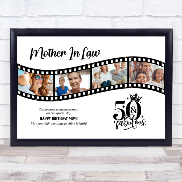 Photo Collage 50th Birthday Gift For Mother-In-Law 4-Photo Film Print Or Canvas Photo Collage 50th Birthday Gift For Mother-In-Law 4-Photo Film Print Or Canvas