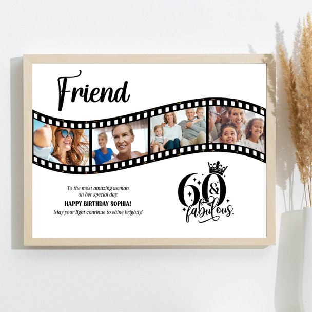 Photo Collage 60th Birthday Gift For Female Friend 4-Photo Film Print Or Canvas Photo Collage 60th Birthday Gift For Female Friend 4-Photo Film Print Or Canvas