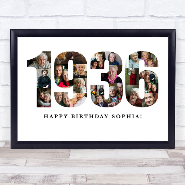 Photo Collage White Birthday Gift For Anyone 24-Photo Year 1935 Print Or Canvas