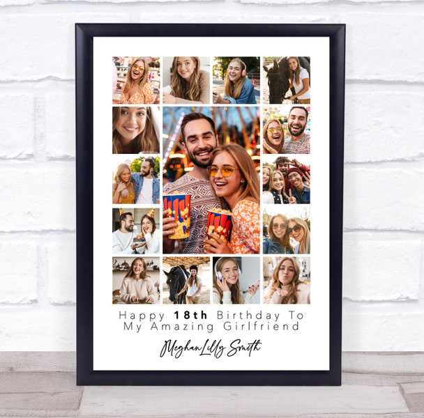 Photo Collage 18th Birthday Custom Gift For Girlfriend 15-Photo Print Or Canvas Photo Collage 18th Birthday Custom Gift For Girlfriend 15-Photo Print Or Canvas