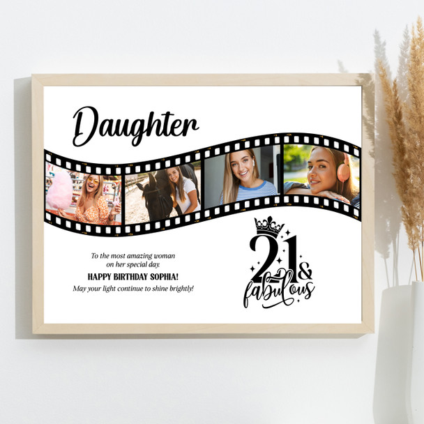 Photo Collage 21st Birthday Gift For Daughter 4-Photo Film Reel Print Or Canvas Photo Collage 21st Birthday Gift For Daughter 4-Photo Film Reel Print Or Canvas
