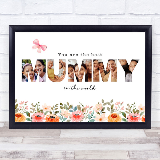 Photo Collage Floral 5-Photo Custom Gift For Mummy Any Occasion Print Or Canvas