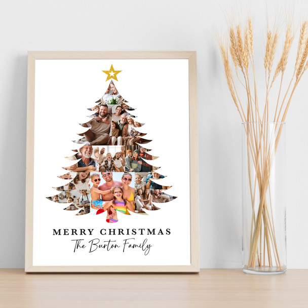 Photo Collage Christmas Gift For Anyone 11-Photo Christmas Tree Print Or Canvas