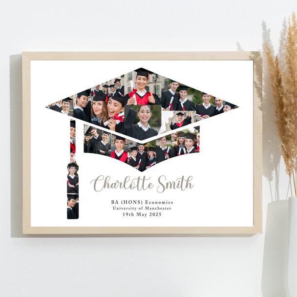 Photo Collage Graduation Gift For Student 18-Photo Graduate Hat Print Or Canvas