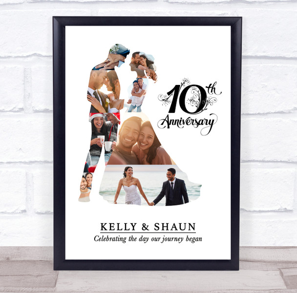 Photo Collage 10th Wedding Anniversary Custom Gift Photo Couple Print Or Canvas
