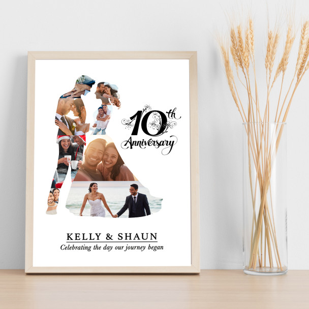 Photo Collage 10th Wedding Anniversary Custom Gift Photo Couple Print Or Canvas
