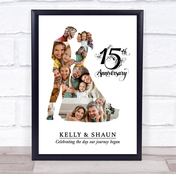 Photo Collage 15th Wedding Anniversary Custom Gift Photo Couple Print Or Canvas