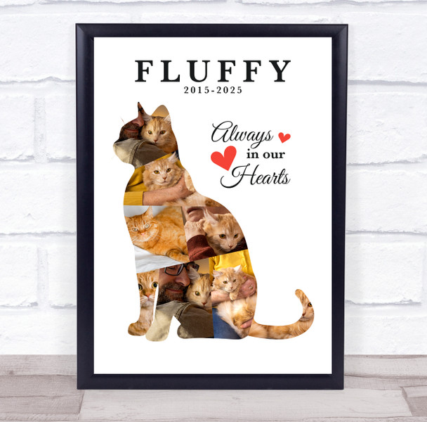 Photo Collage Pets Memorial Custom Gift For Anyone 8-Photo Cat Print Or Canvas