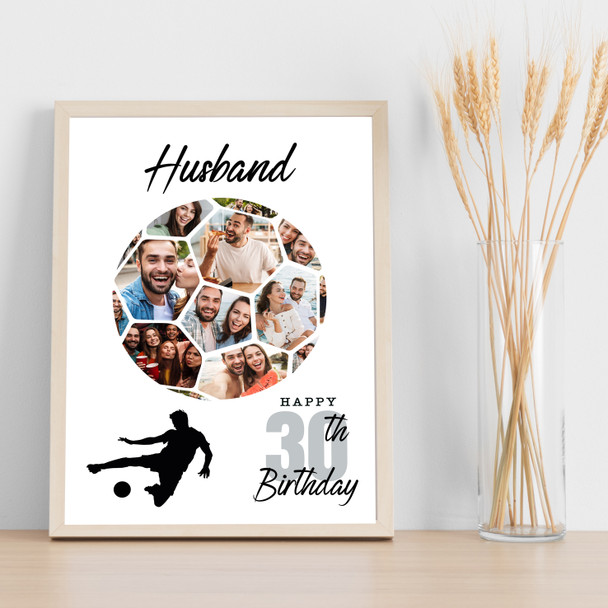Photo Collage 30th Birthday Gift For Husband 14-Photo Football Print Or Canvas Photo Collage 30th Birthday Gift For Husband 14-Photo Football Print Or Canvas