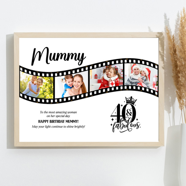 Photo Collage 40th Birthday Gift For Mummy 4-Photo Camera Film Print Or Canvas Photo Collage 40th Birthday Gift For Mummy 4-Photo Camera Film Print Or Canvas