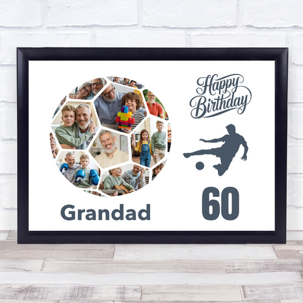 Photo Collage 60th Birthday Gift For Grandad 14-Photo Football Print Or Canvas Photo Collage 60th Birthday Gift For Grandad 14-Photo Football Print Or Canvas